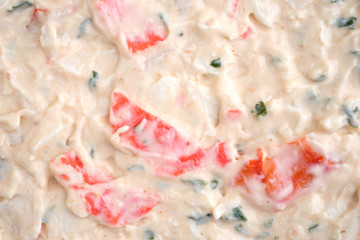 Close view of lobster dip