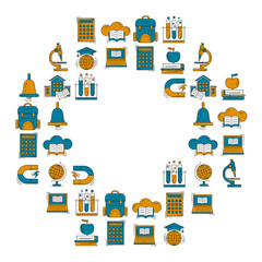 School and education vector icons