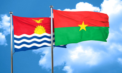 Kiribati flag with Burkina Faso flag, 3D rendering