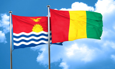 Kiribati flag with Guinea flag, 3D rendering