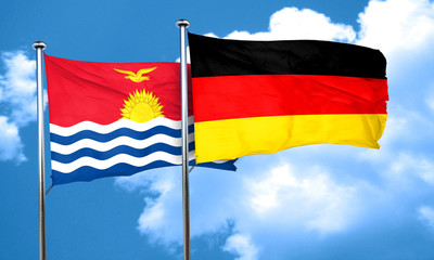 Obraz premium Kiribati flag with Germany flag, 3D rendering