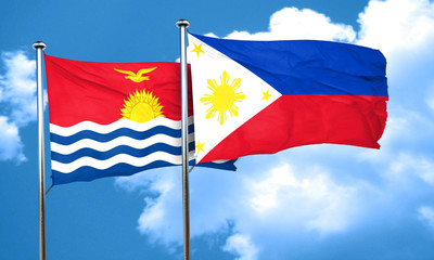 Kiribati flag with Philippines flag, 3D rendering