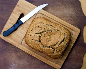 Fresh bread before serving