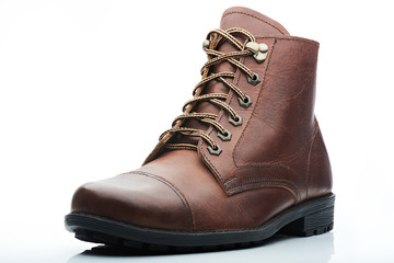 Single brown boot