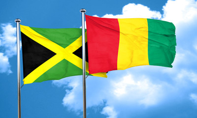Jamaica flag with Guinea flag, 3D rendering