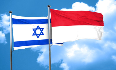 Israel flag with Indonesia flag, 3D rendering