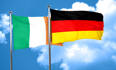 Ireland flag with Germany flag, 3D rendering