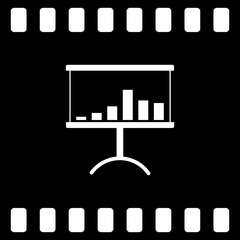 Flat paper cut style icon of a presentation stand