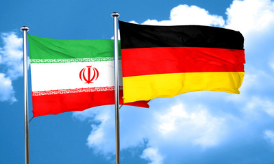 iran flag with Germany flag, 3D rendering