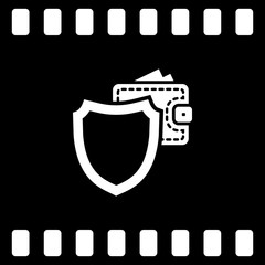 Wallet Protection Icon. Flat Design.