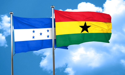 Honduras flag with Ghana flag, 3D rendering