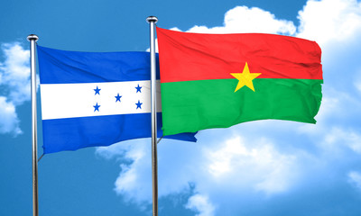 Honduras flag with Burkina Faso flag, 3D rendering