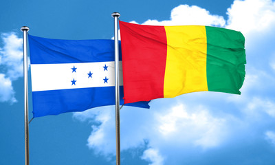 Honduras flag with Guinea flag, 3D rendering