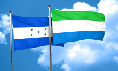 Honduras flag with Sierra Leone flag, 3D rendering