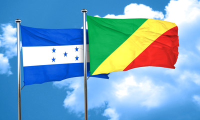 Honduras flag with congo flag, 3D rendering