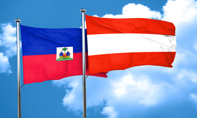 Haiti flag with Austria flag, 3D rendering