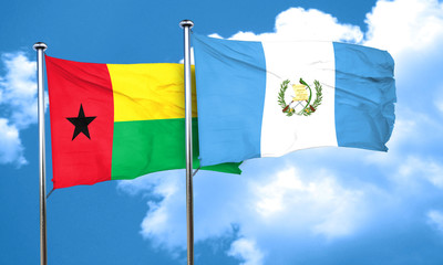 Guinea bissau flag with Guatemala flag, 3D rendering