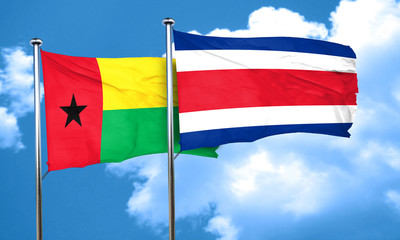 Guinea bissau flag with Costa Rica flag, 3D rendering
