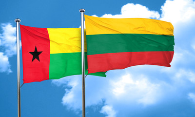Guinea bissau flag with Lithuania flag, 3D rendering