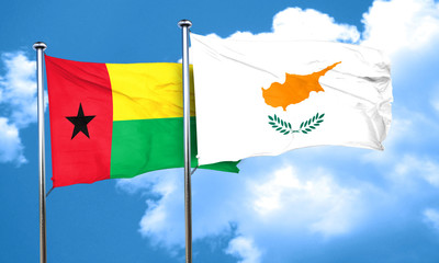 Guinea bissau flag with Cyprus flag, 3D rendering