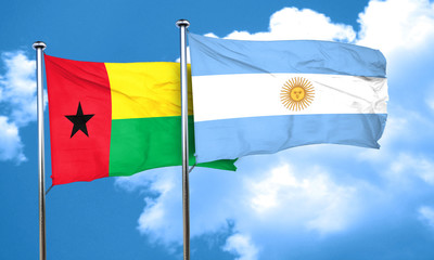 Guinea bissau flag with Argentine flag, 3D rendering