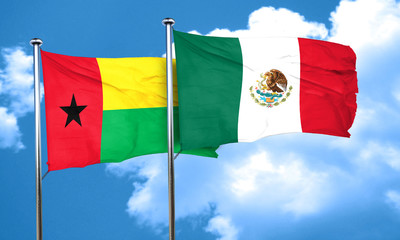 Guinea bissau flag with Mexico flag, 3D rendering