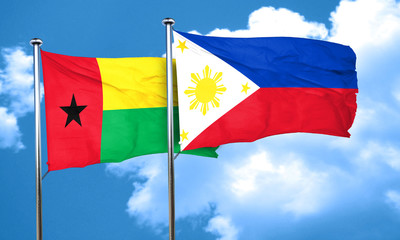 Guinea bissau flag with Philippines flag, 3D rendering
