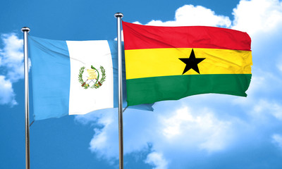 guatemala flag with Ghana flag, 3D rendering