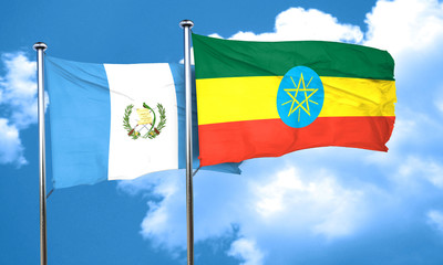 guatemala flag with Ethiopia flag, 3D rendering