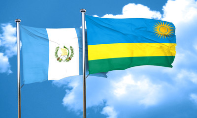 guatemala flag with rwanda flag, 3D rendering