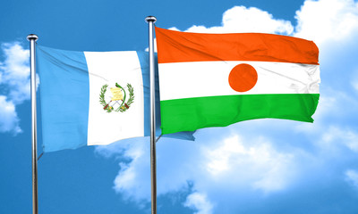 guatemala flag with Niger flag, 3D rendering
