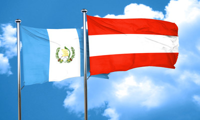 guatemala flag with Austria flag, 3D rendering