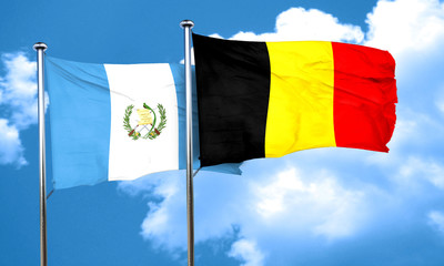 guatemala flag with Belgium flag, 3D rendering