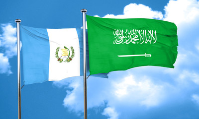 guatemala flag with Saudi Arabia flag, 3D rendering