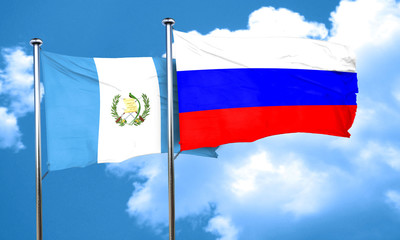 guatemala flag with Russia flag, 3D rendering