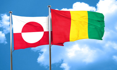 greenland flag with Guinea flag, 3D rendering