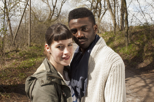 Portrait of a young couple in nature