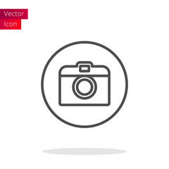 Photo Camera Thin Line Icon