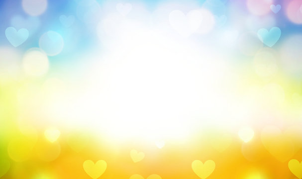 festive small hearts shiny defocused blurred background