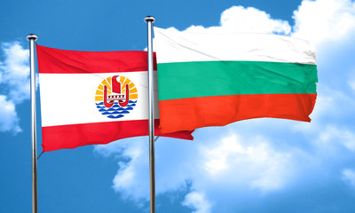 french polynesia flag with Bulgaria flag, 3D rendering