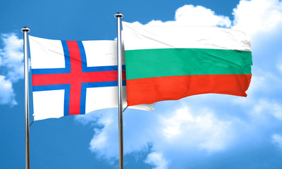faroe islands flag with Bulgaria flag, 3D rendering