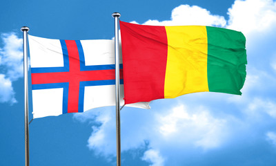 faroe islands flag with Guinea flag, 3D rendering