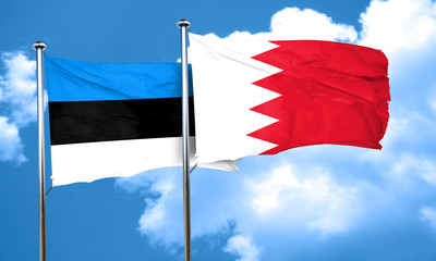 estonia flag with Bahrain flag, 3D rendering