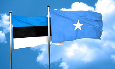 estonia flag with Somalia flag, 3D rendering
