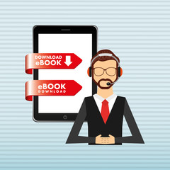 person using an electronic book design 