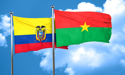 Ecuador flag with Burkina Faso flag, 3D rendering