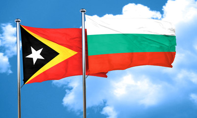 east timor flag with Bulgaria flag, 3D rendering