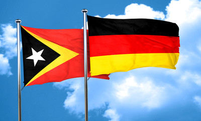 east timor flag with Germany flag, 3D rendering