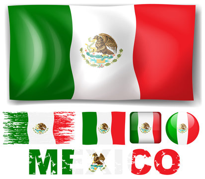 Mexico flag in different design