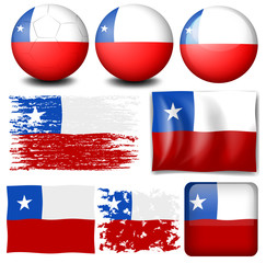 Chile flag in different designs